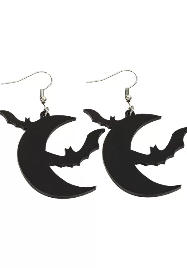 Discount Bats And Moon Earrings Accessory Costume Jewelry