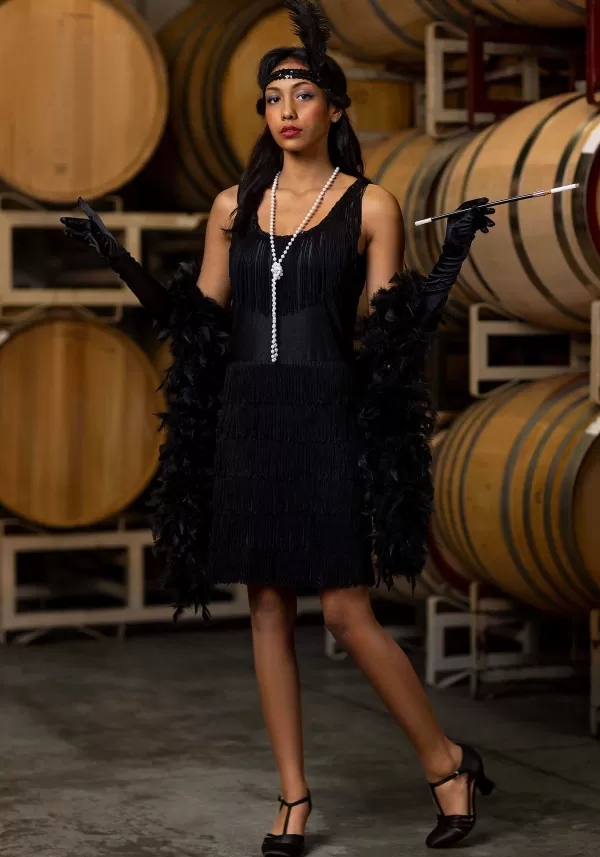 Hot Black Fringe 1920'S Flapper Costume Sexy Costumes