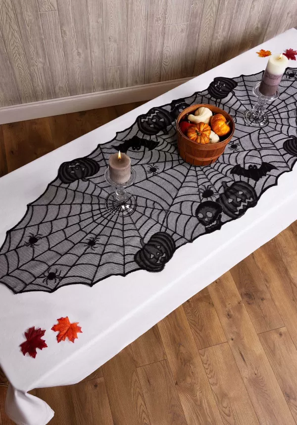Shop Black Halloween Pumpkins Table Runner Decoration Indoor Decorations