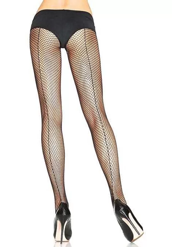 Cheap Black Plus Size Fishnet Women'S Tights With Backseam Fishnet Stockings