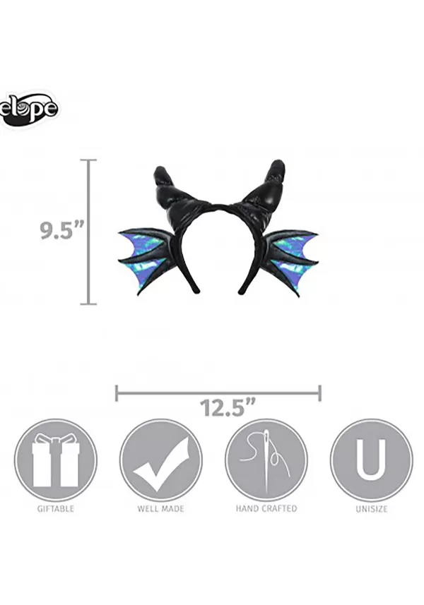 Store Black Stuffed Dragon Horns Costume Headband Headbands