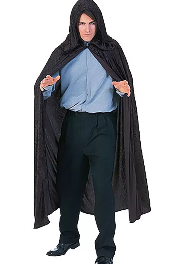 Fashion Black Velvet Hooded Cloak Capes
