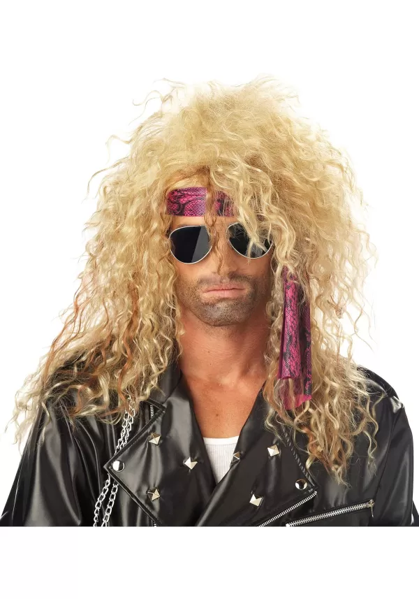 Outlet Blonde Heavy Metal Wig For Men Wigs