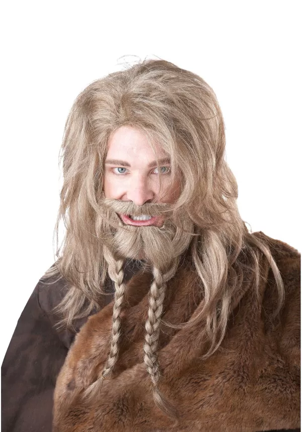 Flash Sale Blonde Viking Wig Beard And Mustache Mustaches / Beards