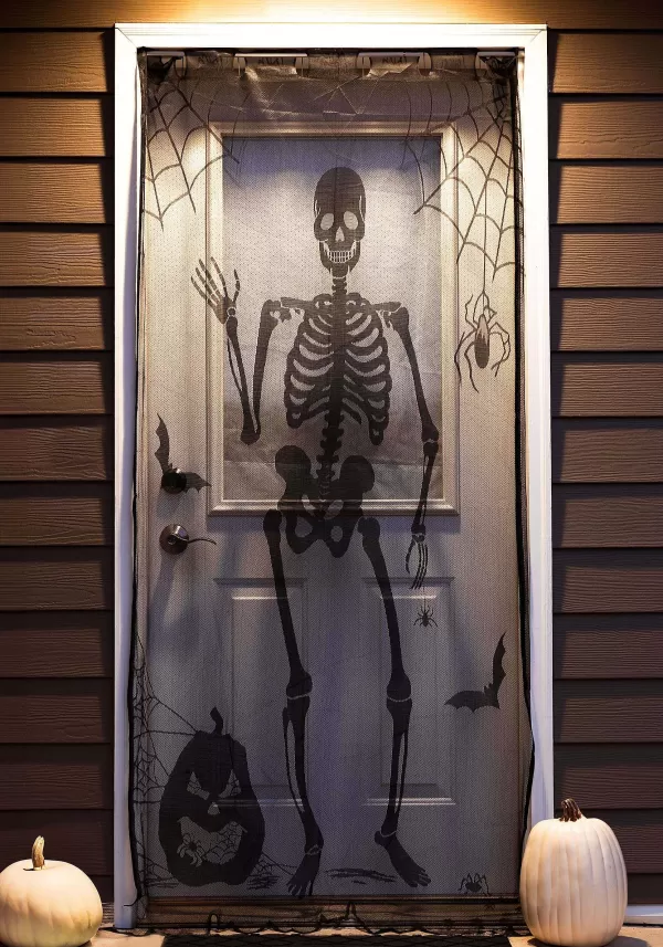 Cheap Bony Buddy Skeleton Door Curtain Halloween Decoration Door Decorations