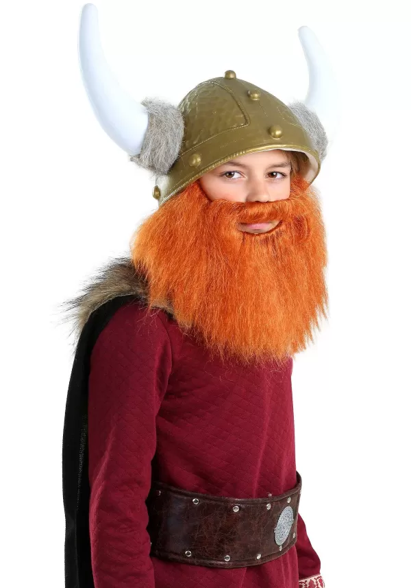 Discount Boys Red Viking Beard Mustaches / Beards
