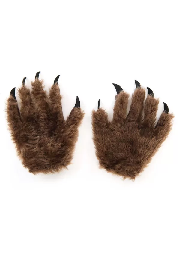 Clearance Brown Wolf Paws For Adults Gloves
