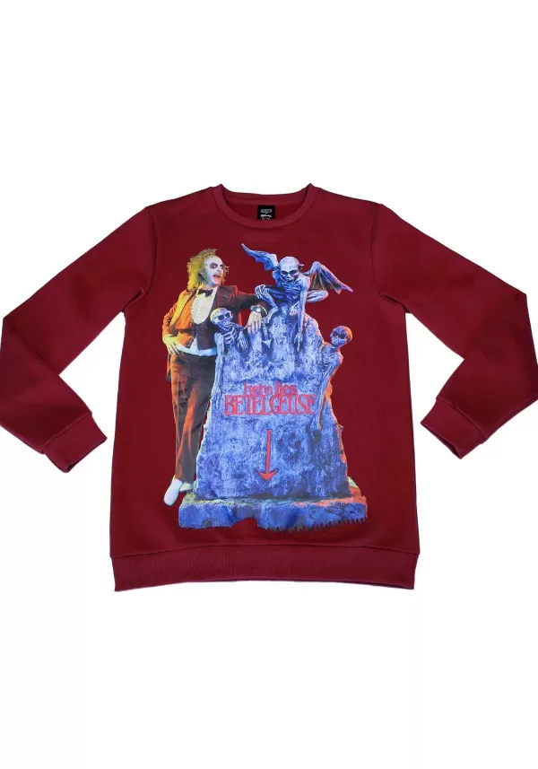 Outlet Adult Beetlejuice Tombstone Crew Neck Sweater Halloween Clothes