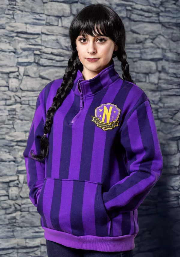 Store Nevermore Academy 1/4 Zip Pullover For Adults Halloween Clothes