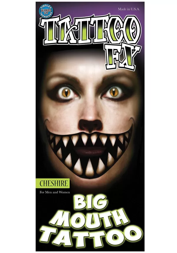 Cheap Cheshire Cat Temporary Big Mouth Tattoo Costume Accessory Makeup