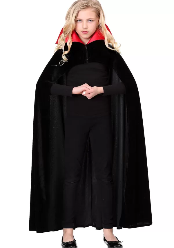 Hot Child'S Red Collar Vampire Cloak Costume Capes