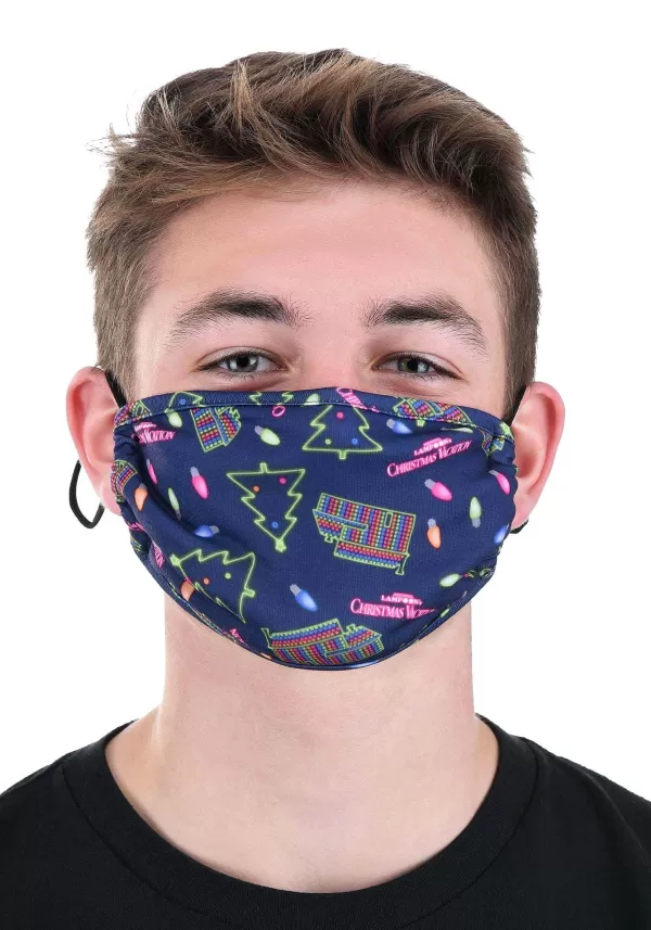 Fashion Christmas Vacation Neon All Over Print Face Mask For Adults Face Masks