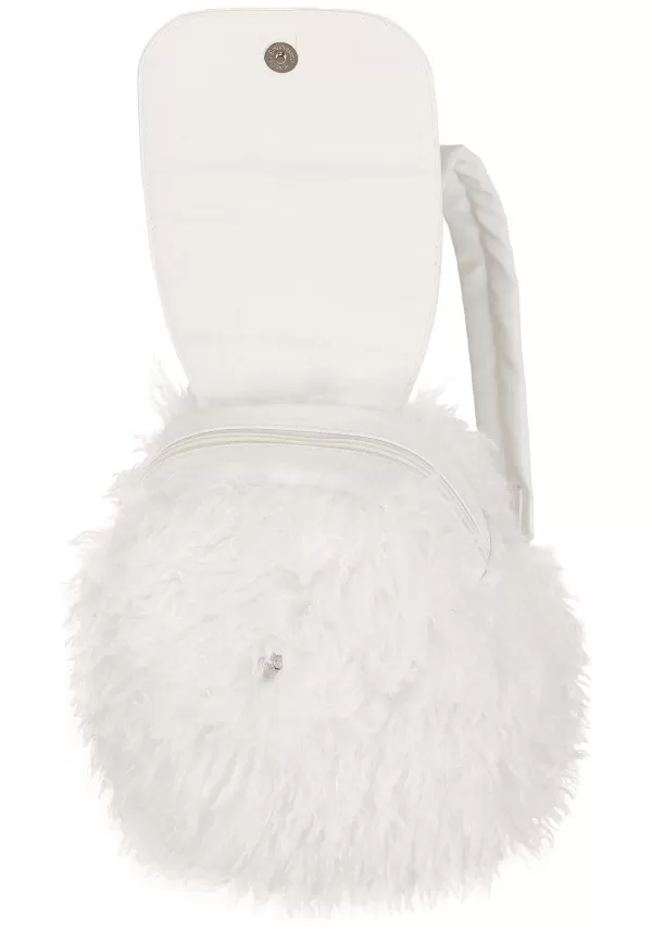 Online Clueless White Fuzzy Costume Backpack Backpacks