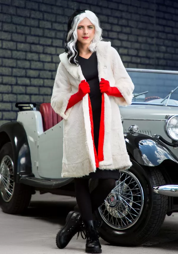 Fashion Cruella De Vil Coat Costume For Teens From Disney'S 101 Dalmatians Girl Costumes