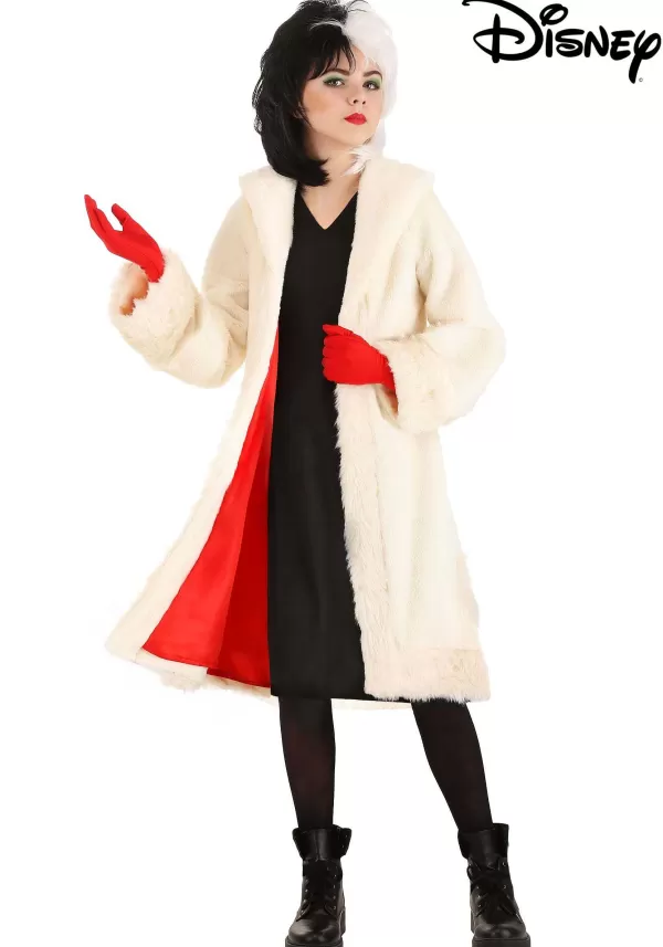 Fashion Cruella De Vil Coat Costume For Teens From Disney'S 101 Dalmatians Girl Costumes