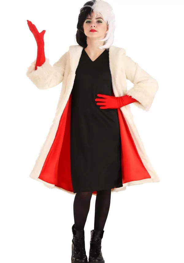 Fashion Cruella De Vil Coat Costume For Teens From Disney'S 101 Dalmatians Girl Costumes