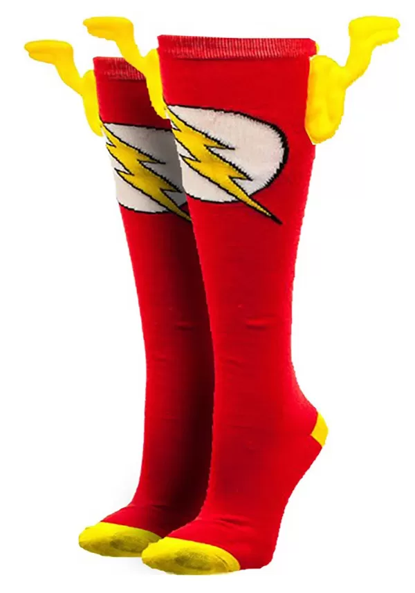 Online Dc Comics Flash Knee High Wing Socks Socks / Slippers