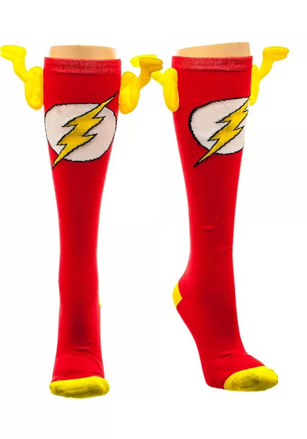 Online Dc Comics Flash Knee High Wing Socks Socks / Slippers