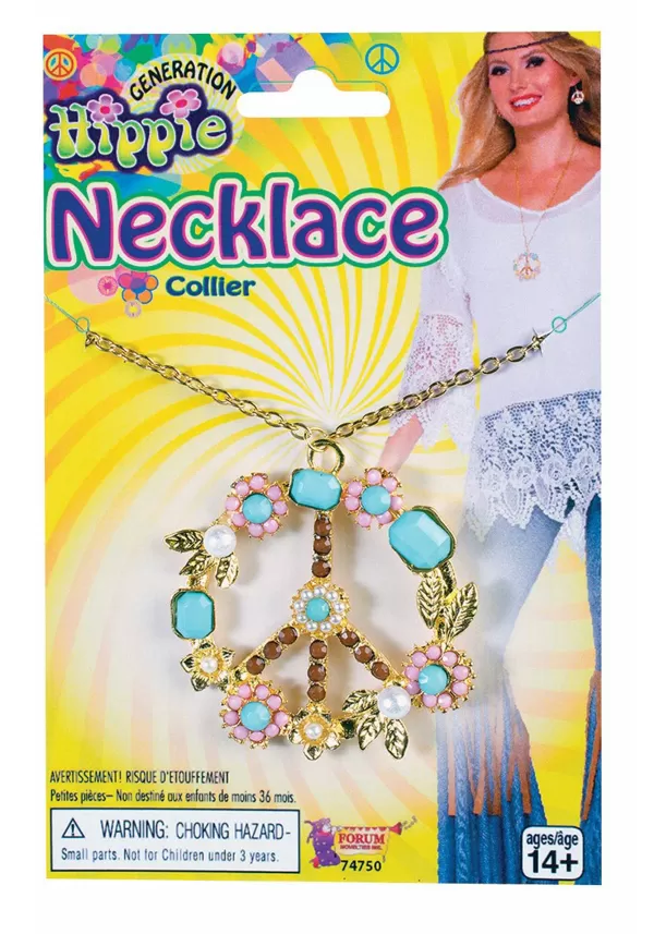 Sale Deluxe Hippie Peace Sign Necklace Costume Jewelry