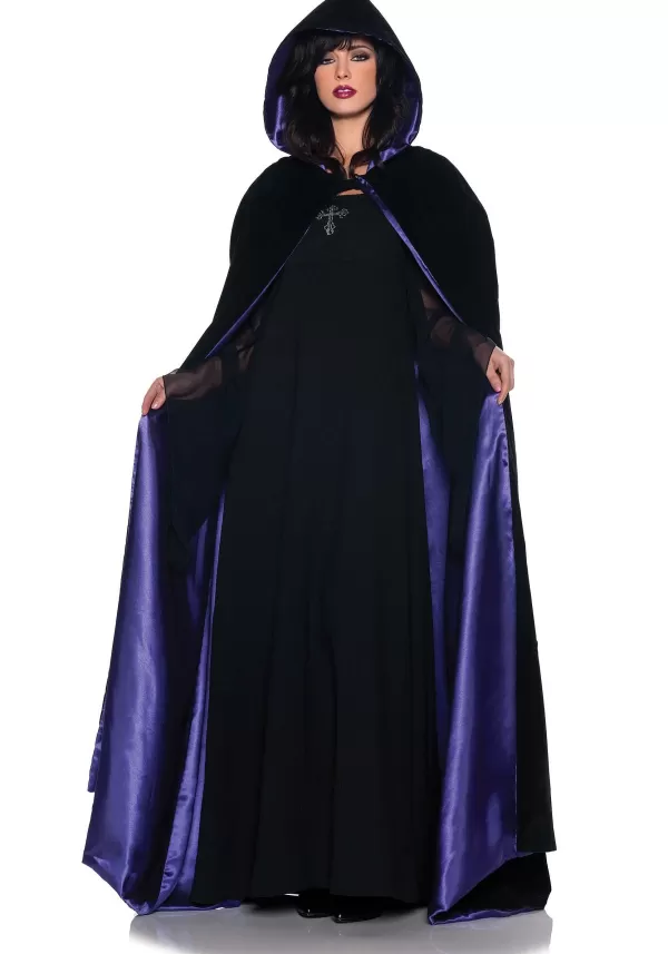 New Deluxe Velvet & Satin Hooded Cape Capes