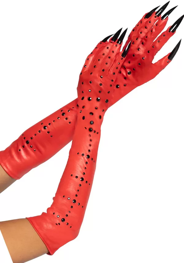 Sale Demon Rhinestone Claw Gloves Gloves