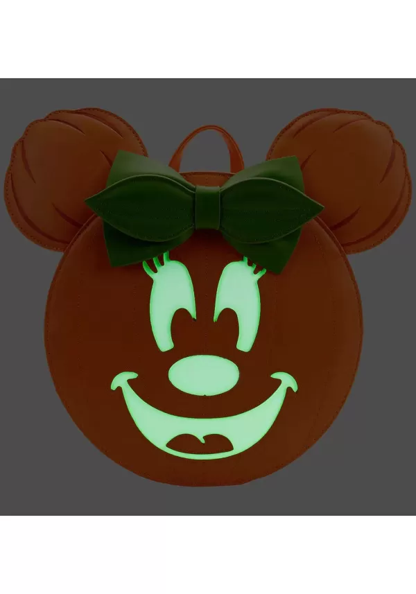 Flash Sale Disney Glow Face Minnie Pumpkin Mini Backpack Backpacks