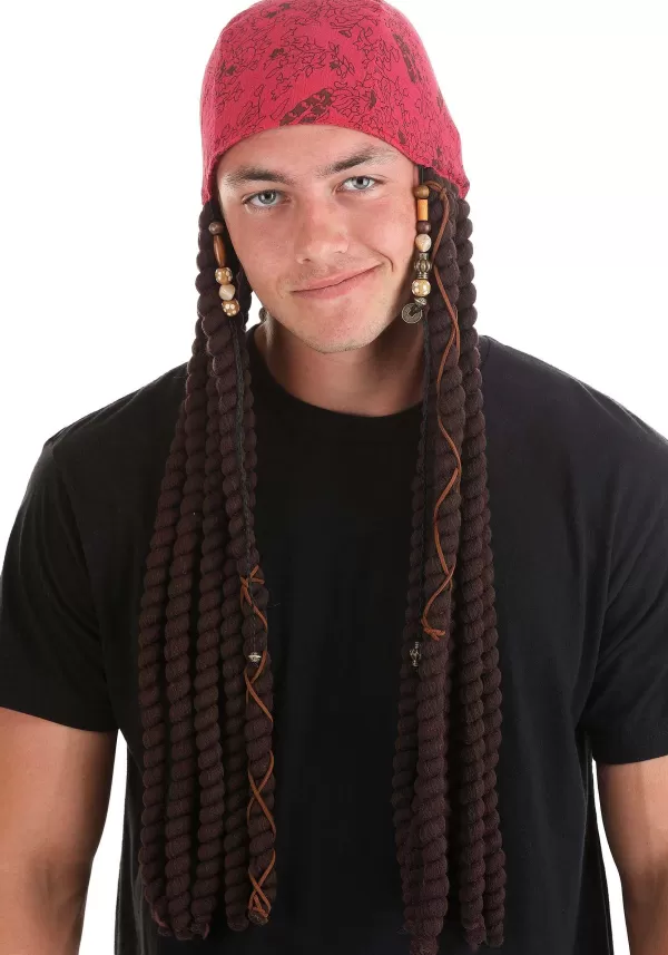 Discount Disney Jack Sparrow Adult Bandana And Dreads Set Wigs