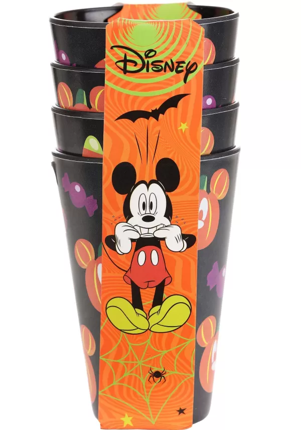 Sale Disney Mickey Pumpkins Set Of 4 Tossed Black Tumblers Indoor Decorations
