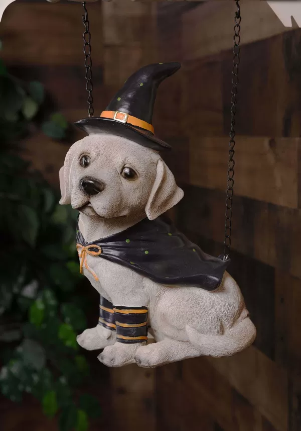 Flash Sale Dog With Witch Hat 11.5 Inch Hanging Decoration Indoor Decorations