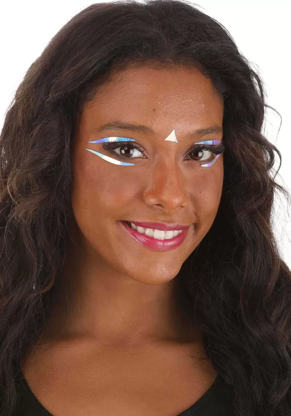 Online Electric Opal Vibe Checks Holographic Face Decals Halloween Clothes