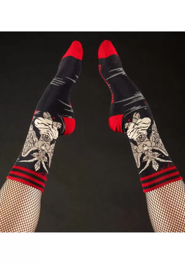 Store Evil Af Baphomet Socks For Adults Socks / Slippers