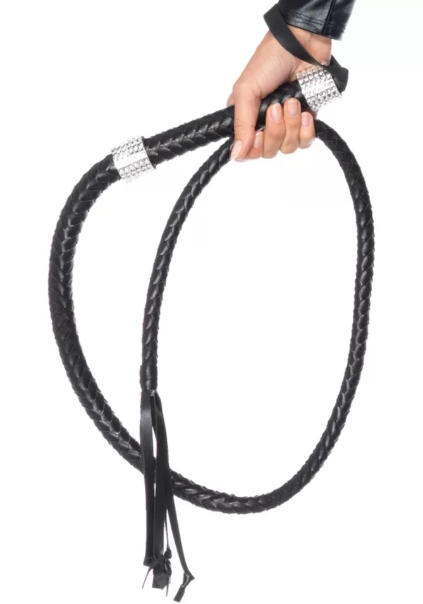 Sale Faux Black Leather Costume Whip Toy Weapons