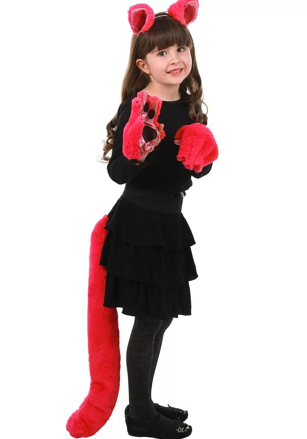 Online Fingerless Magenta Anime Cat Paws Gloves
