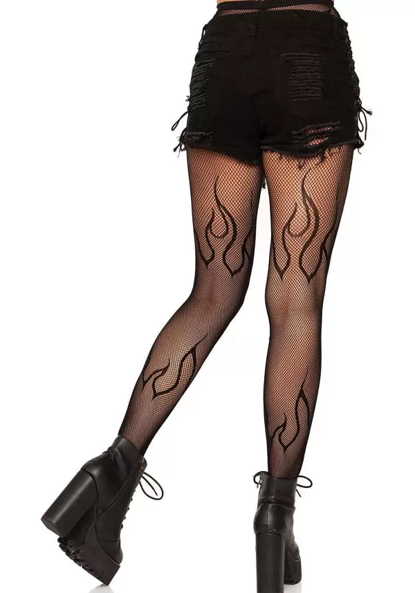 Shop Fishnet Black Flame Tights Fishnet Stockings