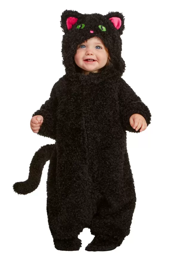 Hot Fuzzy Black Cat Costume For Infants Baby Costumes