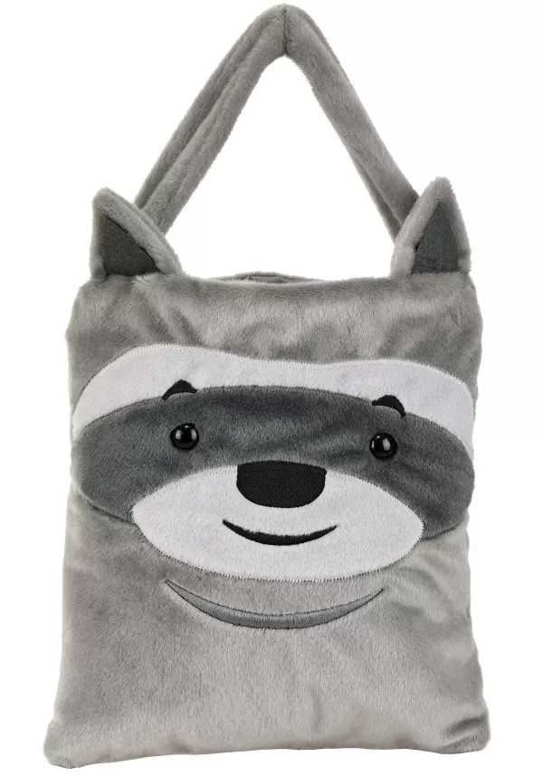 Sale Fuzzy Raccoon Trick-Or-Treat Bag Trick Or Treat Bags / Pails