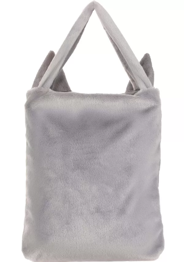 Flash Sale Fuzzy Wolf Treat Bag With Strap Trick Or Treat Bags / Pails