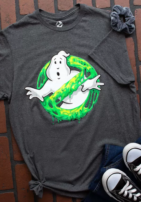 Fashion Ghostbusters Logo Slimy Glow In The Dark Adult T-Shirt Halloween Clothes