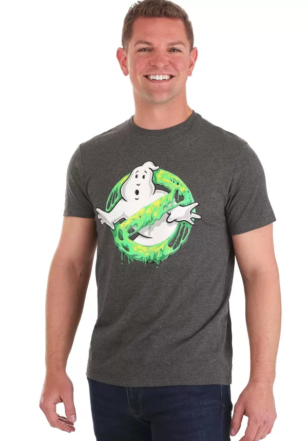 Fashion Ghostbusters Logo Slimy Glow In The Dark Adult T-Shirt Halloween Clothes