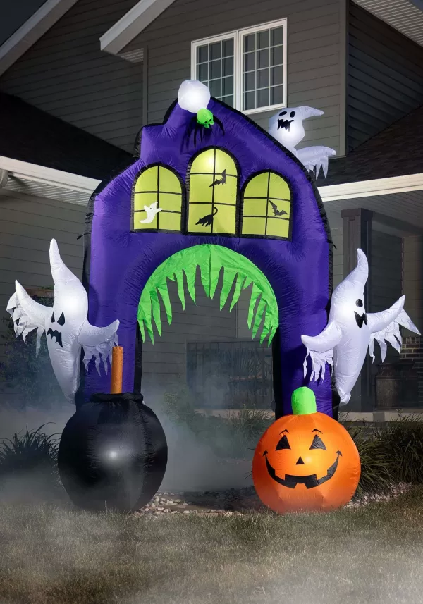 Clearance Ghostly Castle Arch Inflatable 9 Foot Decoration Halloween Props