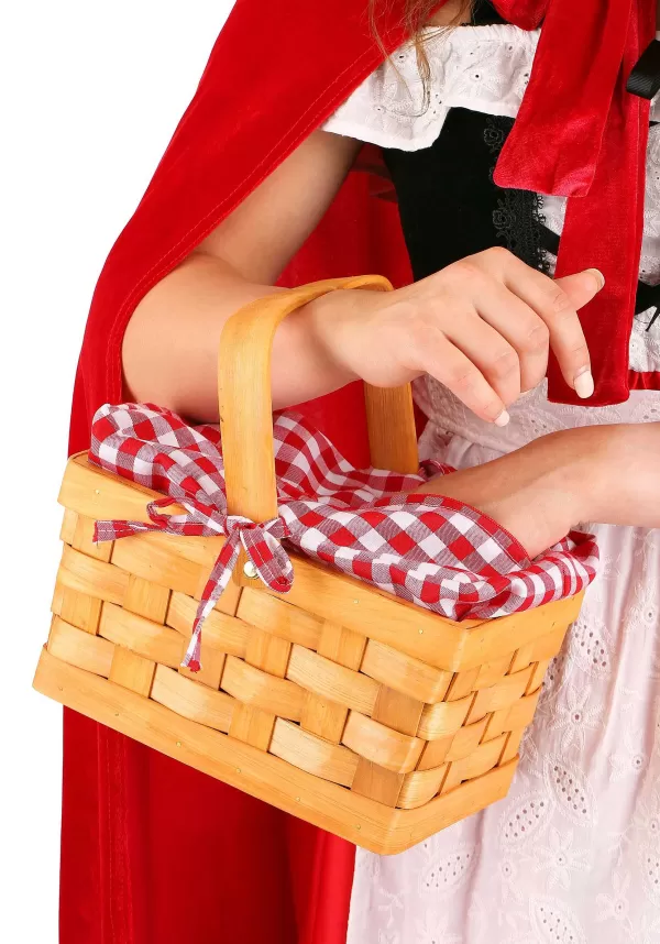 Fashion Gingham Wicker Basket Handbag Prop Purses