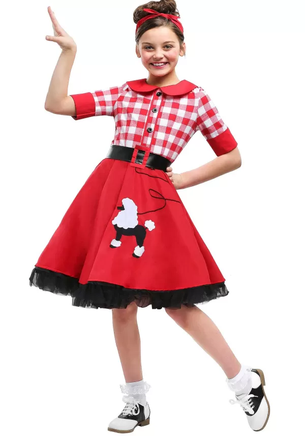 Flash Sale Girl'S 50'S Sock Hop Darling Costume Dress Girl Costumes