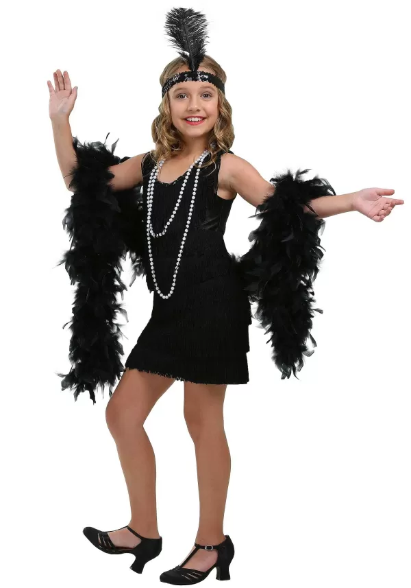Shop Girl'S Black Fringe Flapper Costume Girl Costumes