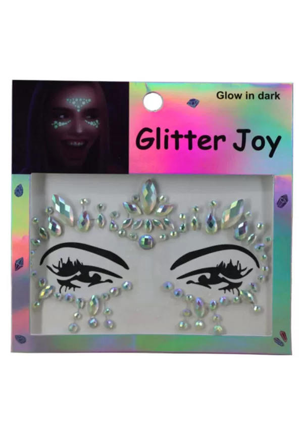 New Glow In The Dark Face Jewels Costume Jewelry