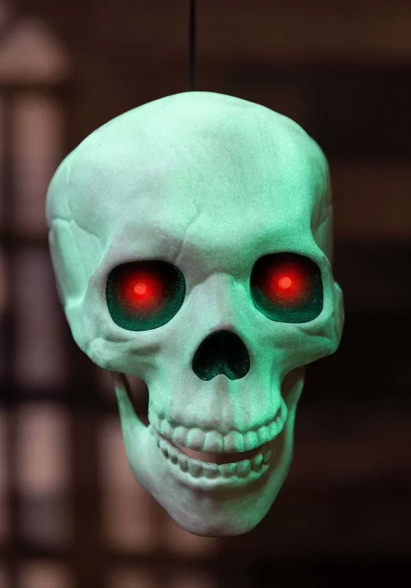 Fashion Glow In The Dark Talking Skull Halloween Decoration Animatronics