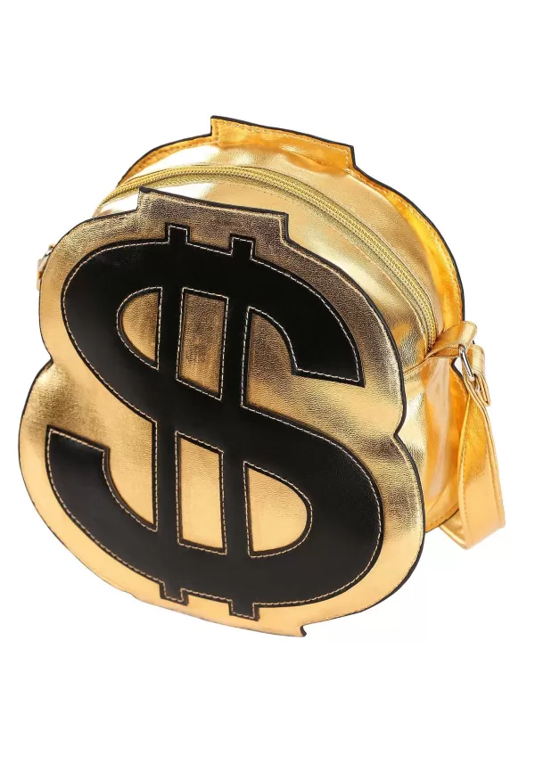 Hot Gold Dollar Sign Costume Purse Purses