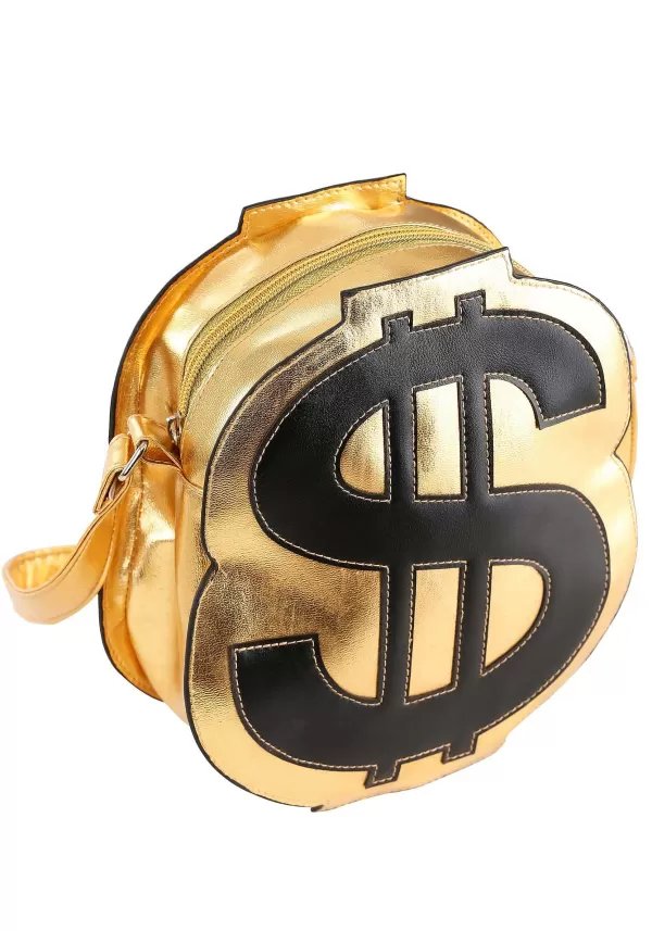 Hot Gold Dollar Sign Costume Purse Purses
