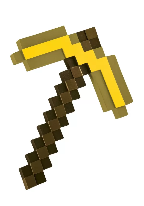 Discount Gold Minecraft Pickaxe Tool Accessory Toy Weapons