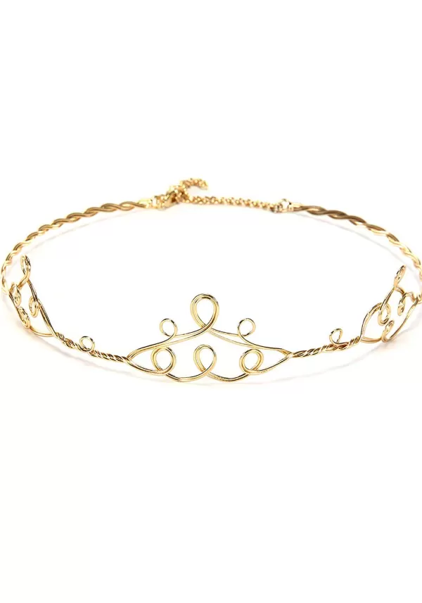 Fashion Gold Peak Circlet Adjustable Crown Costume Jewelry