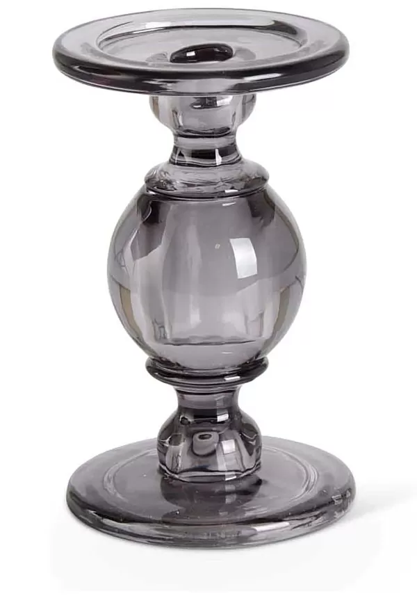 Outlet Gray Transparent Set Of 3 Glass Candleholders Halloween Lights